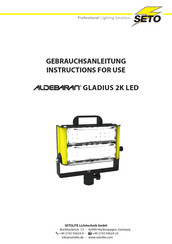 Seto ALDEBARAN GLADIUS 2K LED Gebrauchsanleitung