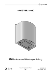 SystemAir SAVE VTR 150/K Betriebs- Und Wartungsanleitung