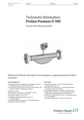 Endress+Hauser Proline Promass O 300 Technische Information