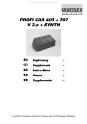 Multiplex PROFI car 403 Ergänzung Zu Bedienungsanleitung