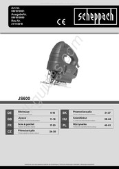 Scheppach JS600 Originalbetriebsanleitung