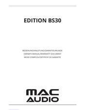 MAC Audio EDITION BS30 Bedienungsanleitung
