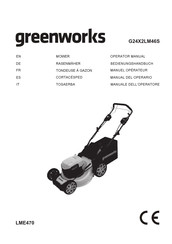 GreenWorks GD24X2LM46SP Bedienungshandbuch