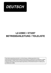 JUKI LZ-2290C Betriebsanleitung Und Teileliste