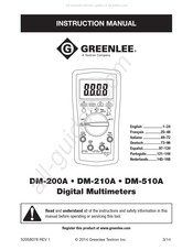 Textron GREENLEE DM-510A Bedienungsanleitung