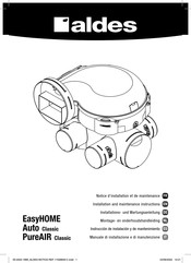 Aldes EasyHOME Auto Classic Installations- Und Wartungsanleitung