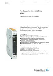 Endress+Hauser RN42 Technische Information