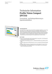 Endress+Hauser Profile Vision Compact SPV350 Technische Information