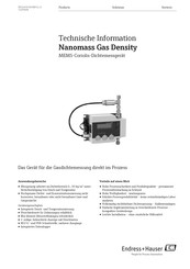 Endress+Hauser Nanomass Gas Density Technische Information