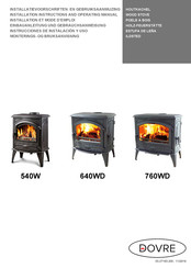 Dovre 640WD Einbauanleitung Und Gebrauchsanweisung