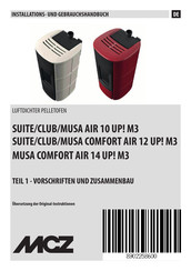 MCZ MUSA COMFORT AIR 14 UP! M3 Installations- Und Gebrauchshandbuch