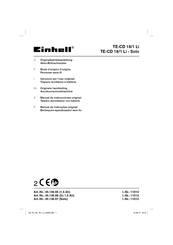 EINHELL TETE-CD 18/1 Li Originalbetriebsanleitung