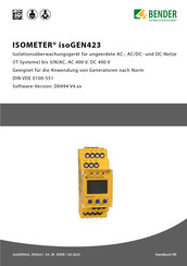 Bender ISOMETER isoGEN423 Bedienungsanleitung