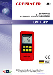 GREISINGER GMH3111 Betriebsanleitung
