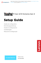 Lenovo ThinkPad X1 Extreme 20TK000PIX Einrichtungsanleitung