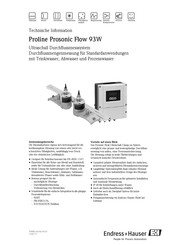 Endress+Hauser Proline Prosonic Flow 93W Technische Information