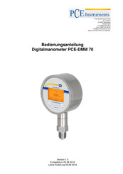 PCE Instruments PCE-DMM 70 Bedienungsanleitung