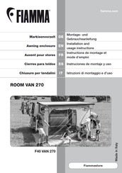 Fiamma ROOM VAN 270 Montage- Und Gebrauchsanleitung