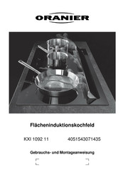 Oranier KXI 1092 11 Gebrauchs- Und Montageanweisung