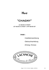 Lacanche CHAGNY LCF 1053 CTG Installationsanleitung