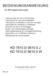 Küppersbusch KD 7610.0 Bedienungsanweisung Mit Montageanweisungen