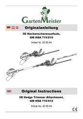 Gartenmeister GM HSA 710/510 Originalanleitung