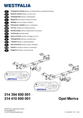 Westfalia Automotive 314 394 600 001 Montage- Und Betriebsanleitung