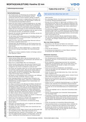 Vdo TU00-0752-5107101 Montageanleitung