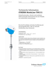 Endress+Hauser iTHERM ModuLine TM111 Technische Information