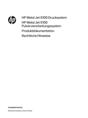 HP Metal Jet S100 Rechtliche Hinweise