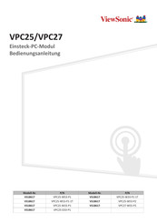 ViewSonic VPC25-D33-P1 Bedienungsanleitung