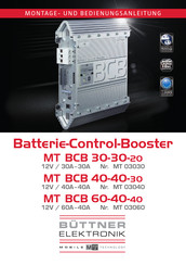 Buttner Elektronik Batterie-Control-Booster MT BCB 60-40-40 Montage- Und Bedienungsanleitung