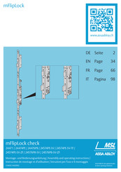 Assa Abloy MSL mFlipLock check 24474PE Montage- Und Bedienungsanleitung