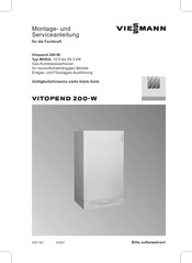 Viessmann Vitopend 200-W WHKA Montage- Und Serviceanleitung