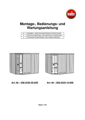 Weka 508.2520.00.00E Montage-, Bedienungs- Und Wartungsanleitung