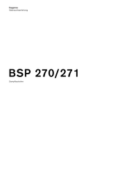 Gaggenau BSP 270 Gebrauchsanleitung