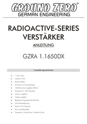 Ground Zero GZRA 1.1650DX Anleitung