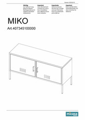 Micasa MIKO 407345100000 Montageanleitung