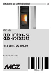 MCZ CLIO HYDRO 23 S2 Installations- Und Gebrauchshandbuch