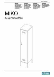 Micasa MIKO 407345000000 Montageanleitung