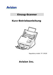 Avision FF-1902B Kurz- Betriebsanleitung