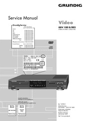 Grundig GDV 100D/002 Service Manual