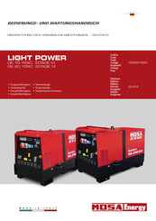 Mosa LIGHT POWER GE 15 YSXC Bedienungs- Und Wartungshandbuch
