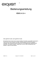exquisit KB45-4 A++ Bedienungsanleitung