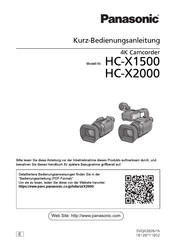 Panasonic HC-X2000 Kurzbedienungsanleitung