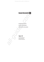 Beyerdynamic Opus 39 Produktinformation