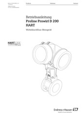 Endress+Hauser Proline Prowirl D 200 HART Betriebsanleitung