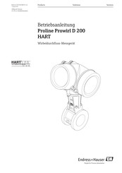 Endress+Hauser Proline Prowirl D 200 HART Betriebsanleitung
