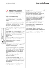 dormakaba PHA 2500 VB Bedienungsanleitung