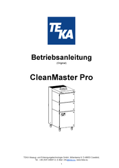 Teka CleanMaster Pro 30 Betriebsanleitung
